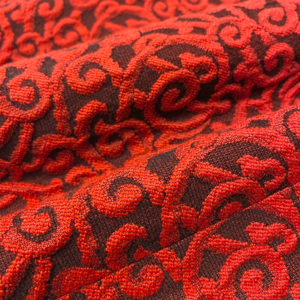 Id23 GIVENCHY ジバンシー ノーカラージャケット ロングジャケット 総柄 立体刺繍 ロゴボタン サイズ42 レッド レディース 女性用u02t