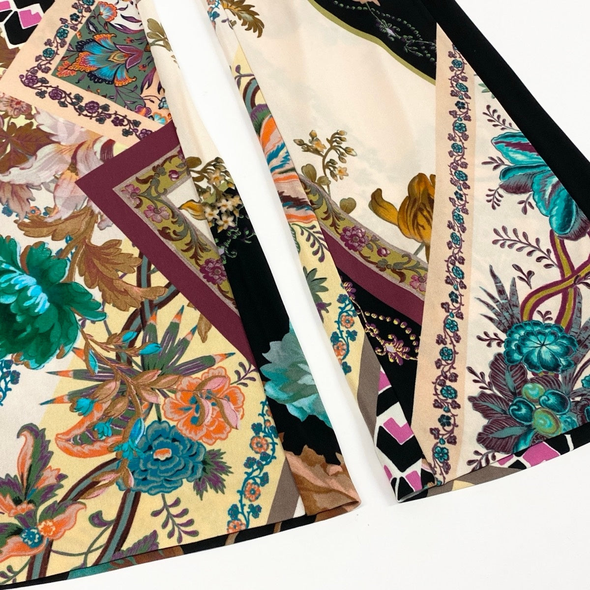 12f5 ETRO エトロ 美しい花柄プリント レーヨンパンツ ロング  サイズ38 イタリア製 マルチカラー レーヨン100％ レディース 女性服u02t