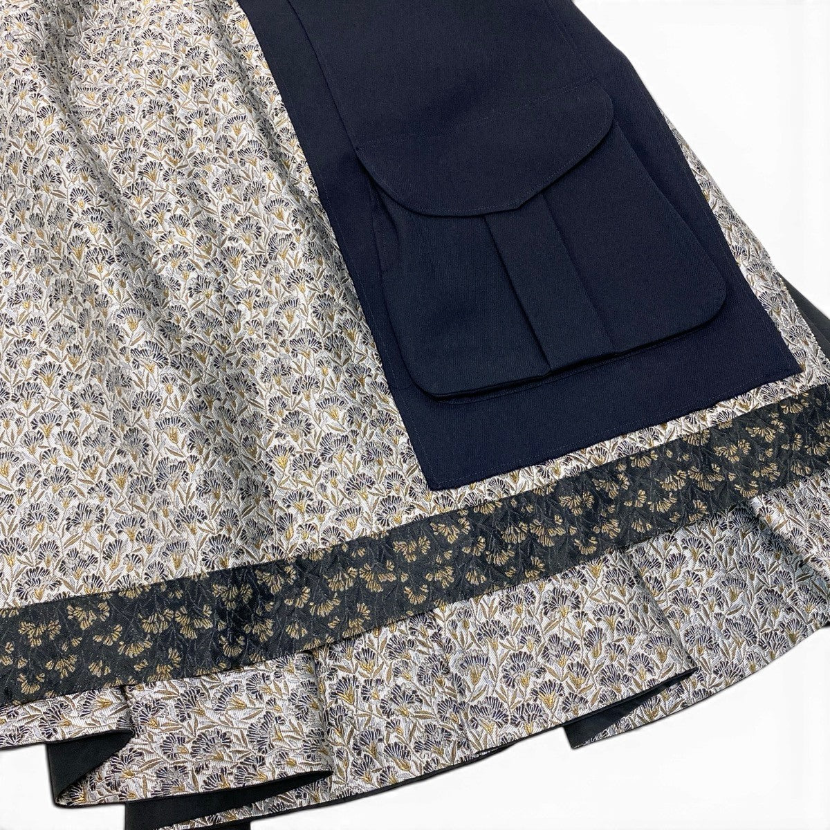 Af26 【新品保管品】 Maison Margiela メゾンマルジェラ キャミワンピース 花柄刺繍 イタリア製 切替デザイン レディース 女性用 S51CU0265 36 ブラック シルバー ゴールドu02t