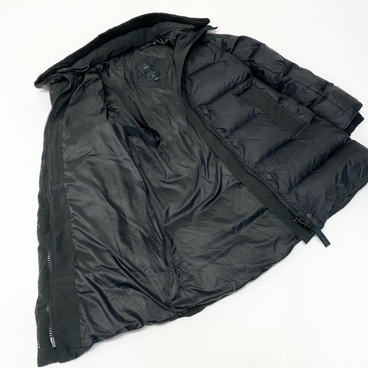 34a16 CANADA GOOSE カナダグース Altona Parka アルトナパーカ ダウンコート ダウンジャケット 3207LB Sサイズ ブラック ナイロン 牛革 レディースo07t