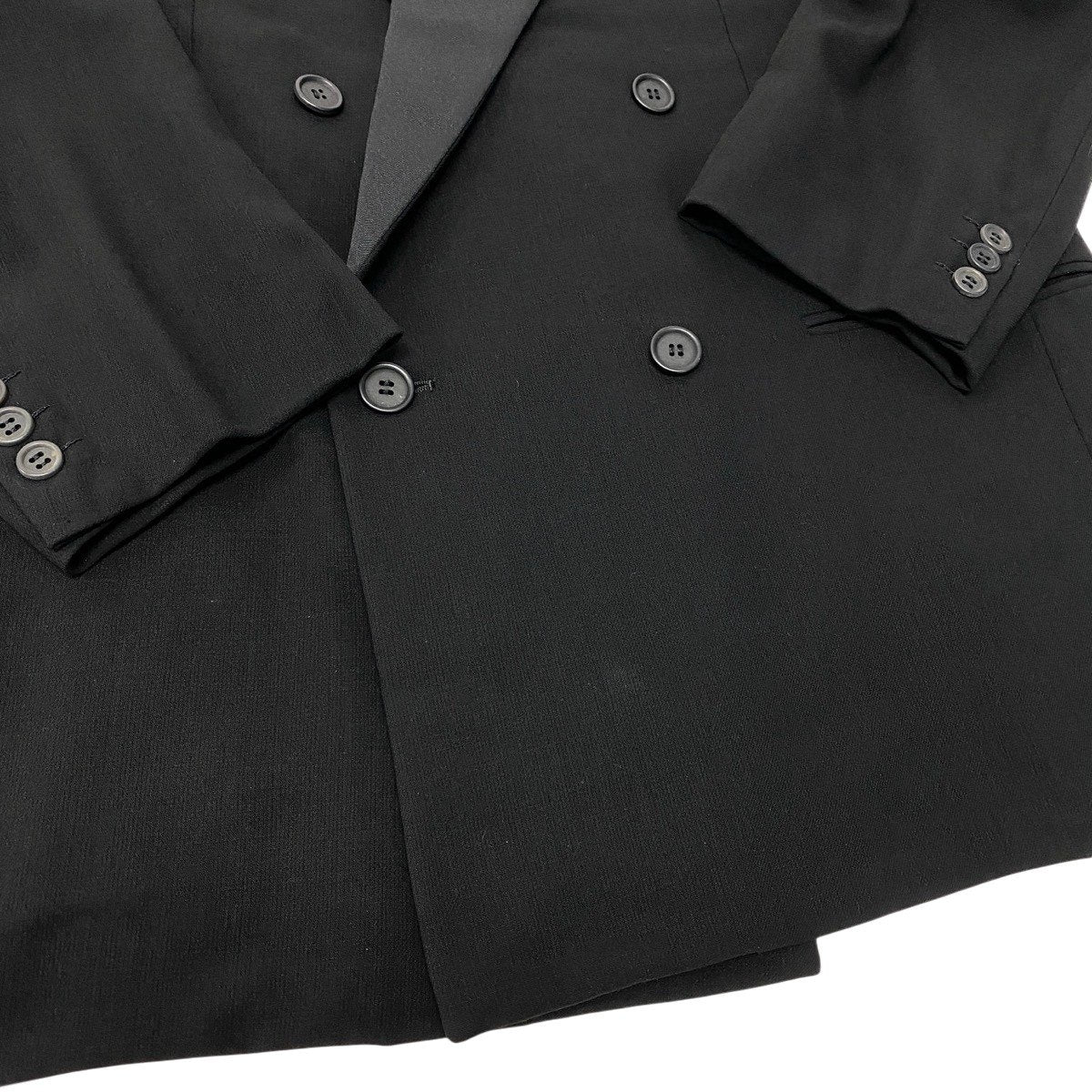 91g27 GIORGIO ARMANI ジョルジオアルマーニ タキシード セットアップスーツ ダブルブレスト サイズ54 ブラック メンズ 紳士服o07t