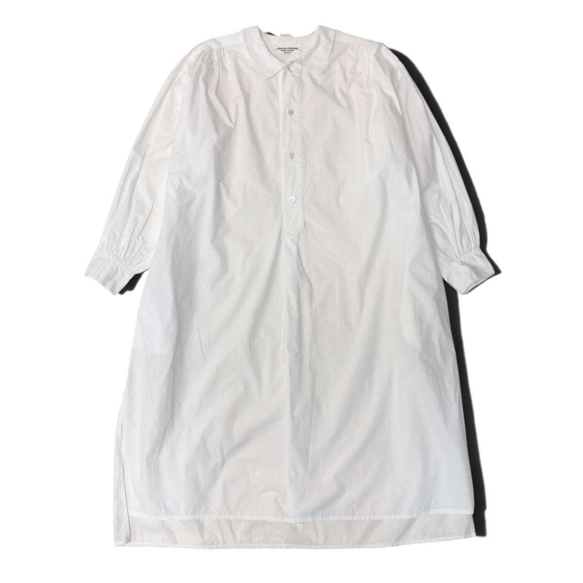 19i25 robe de chambre COMME des GARCONS コムデギャルソン 長袖シャツワンピース コットンシャツ 白シャツ ロングシャツワンピース ホワイト 綿100％ レディース 女性用u02t