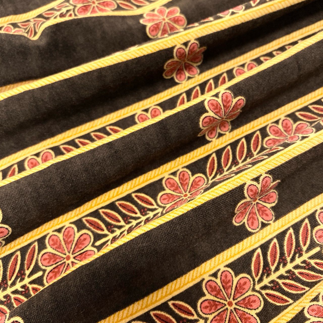 86a15 【Vintage 70'S】CELINE ヴィンテージ セリーヌ 1970年代 総柄ニットワンピース 襟付きワンピース サイズ42 ブラウン系 レディース 女性用k02i