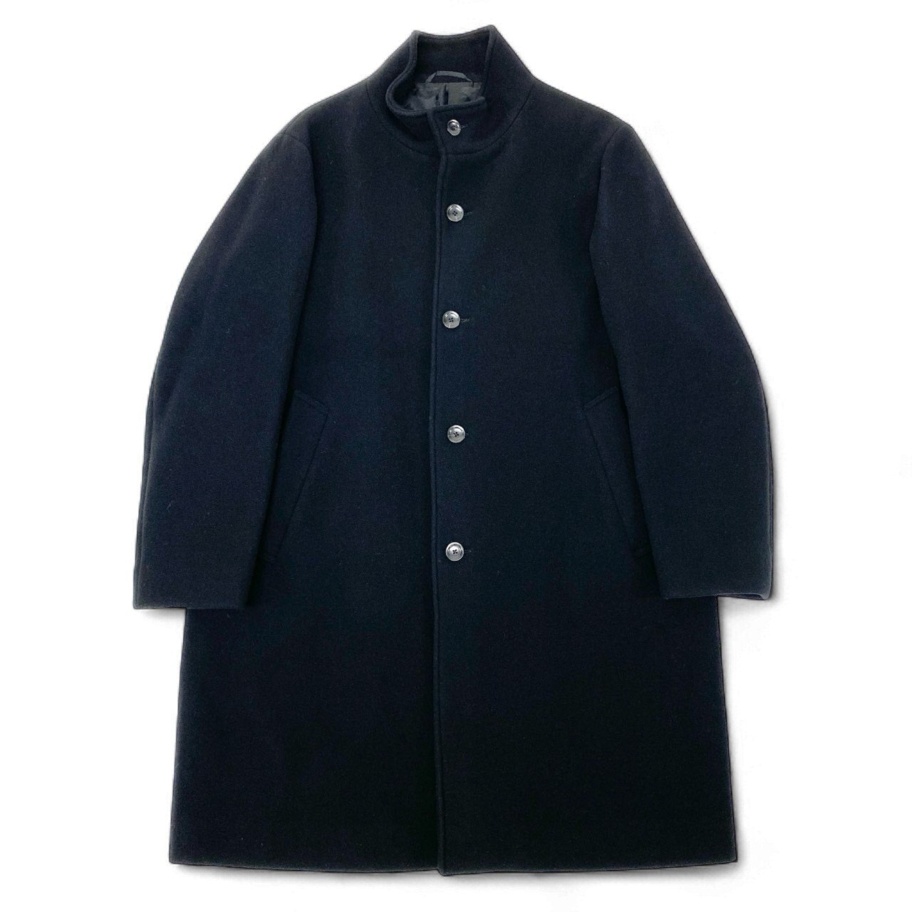 47k5 UNITED ARROWS ユナイテッドアローズ  ロングコ－ト スタンドカラー ウールブレンド  メンズ 紳士服 アウター 1125-139-7542 L ブラックo07t
