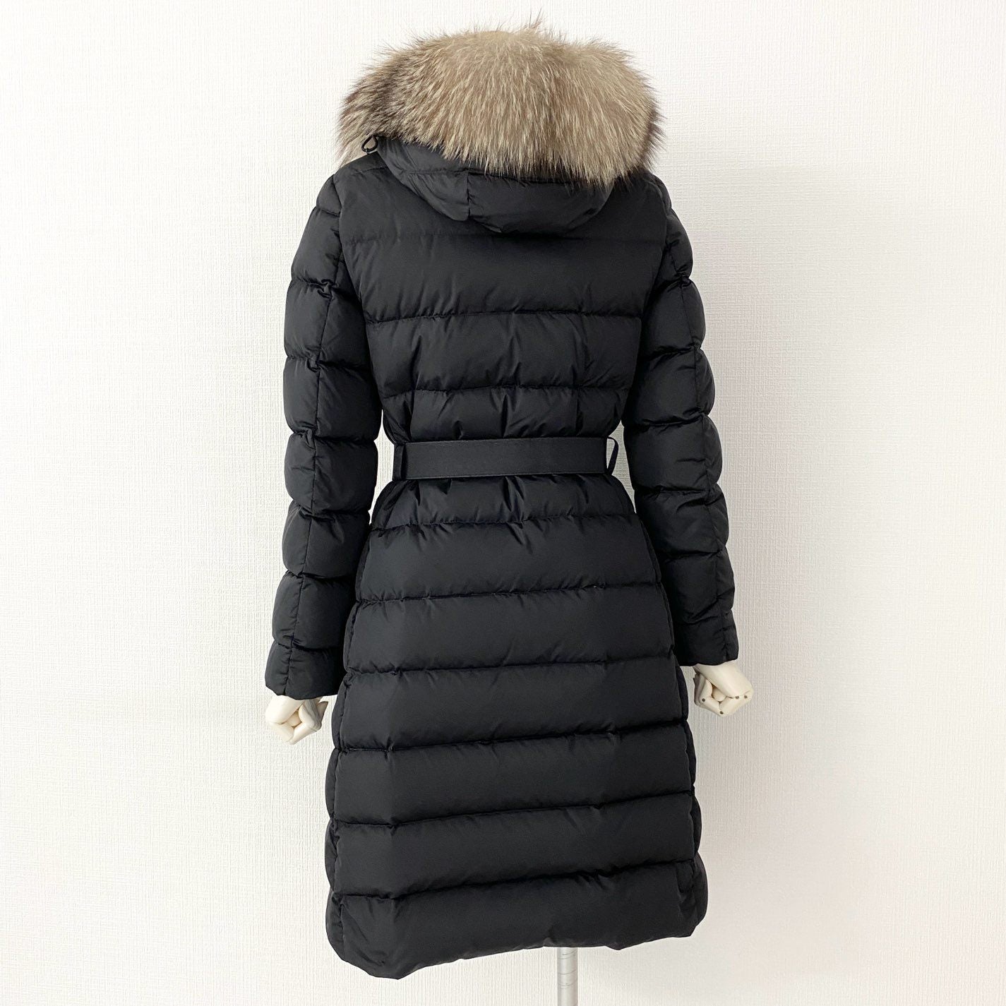 71d16 MONCLER モンクレール ダウンコート ロングコート GENEVRIETTE GIUBBOTTO ジュヌブリエッテ フォックスファー 0 ブラック レディース