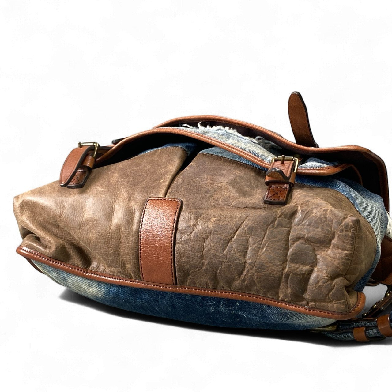 ak18 D&G DOLCE&GABBANA ドルチェ＆ガッバーナ 00’ｓ Vintage doubleflap denim Shoulderbag メンズ ショルダーバッグk02i