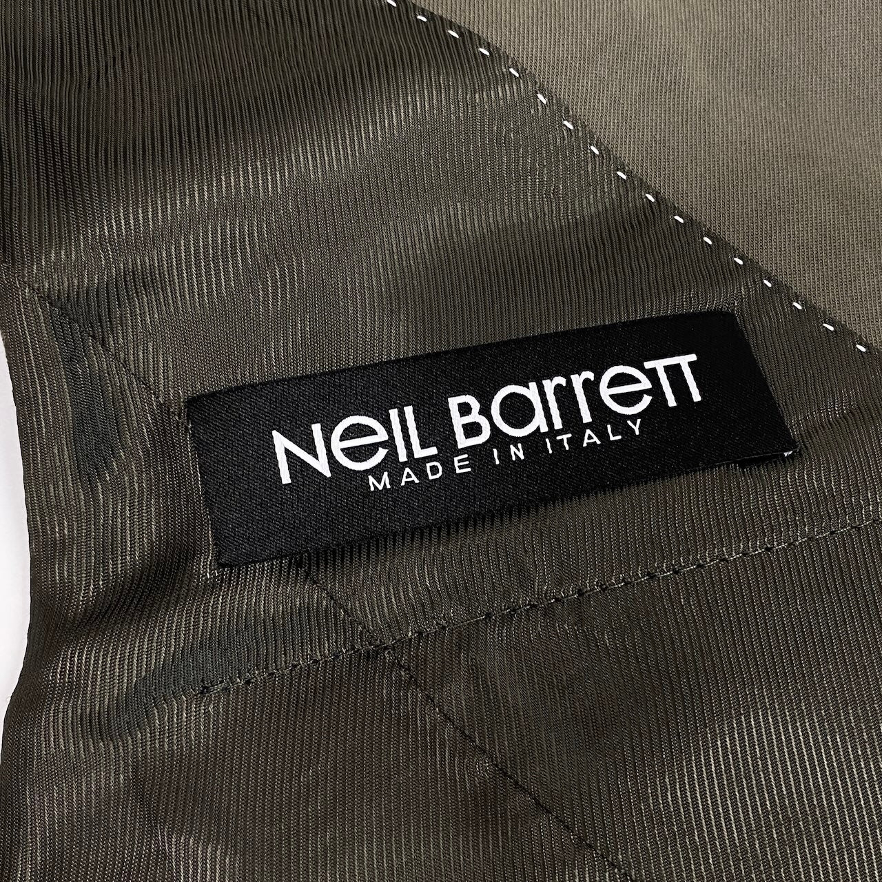 41e14 Neil Barrett ニールバレット ジレベスト レザーレイヤードベスト トップス イタリア製 38サイズ カーキ ブラック レディース 女性用k02i