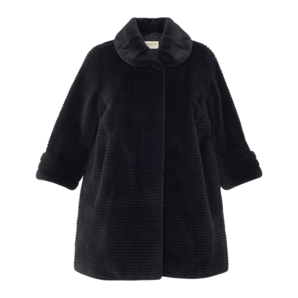 70c4 PARTINA パルティナ シェアード 染めミンク ロングコート サイズF ブラック 本毛皮 Mink Fur Long Coatt18r