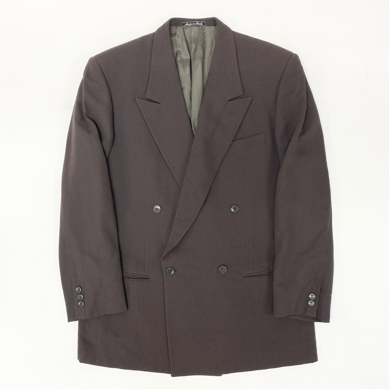 6k1 GIORGIO ARMANI LE COLLEZIONI ジョルジオアルマーニ イタリア製 テーラードジャケット ダブルブレスト ウールブレンド フォーマル メンズ 紳士服 40 ブラウンo07t