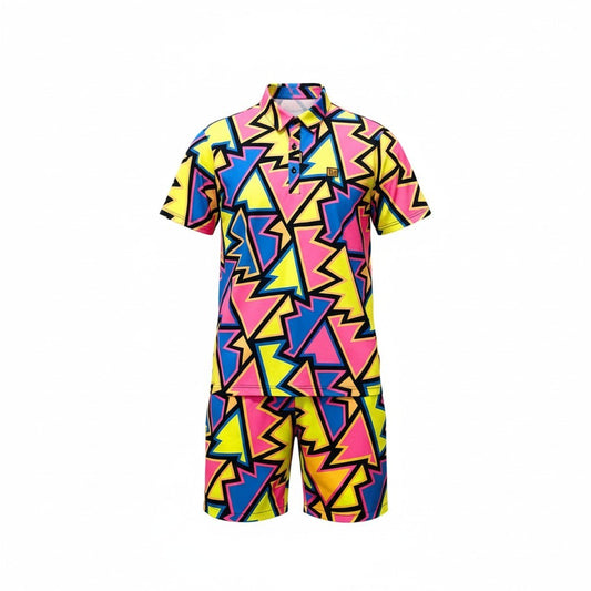 51c13 《極美品》 LOUD MOUTH ラウドマウス 半袖ポロシャツ ハーフパンツ 吸水速乾素材 XL マルチカラー ポリエステル ゴルフウェアu02t