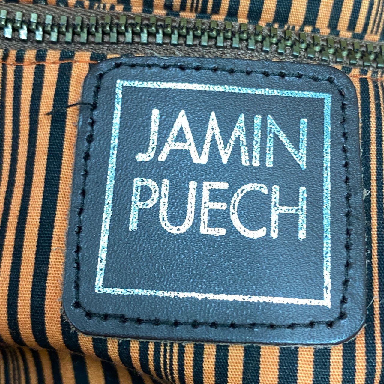 Gl10 JAMIN PUECH ジャマン ピュエッシュ 刺繍 ビーズ トートバッグ オレンジ ワンショルダーバッグ ビジュー カバン レザー 一点物