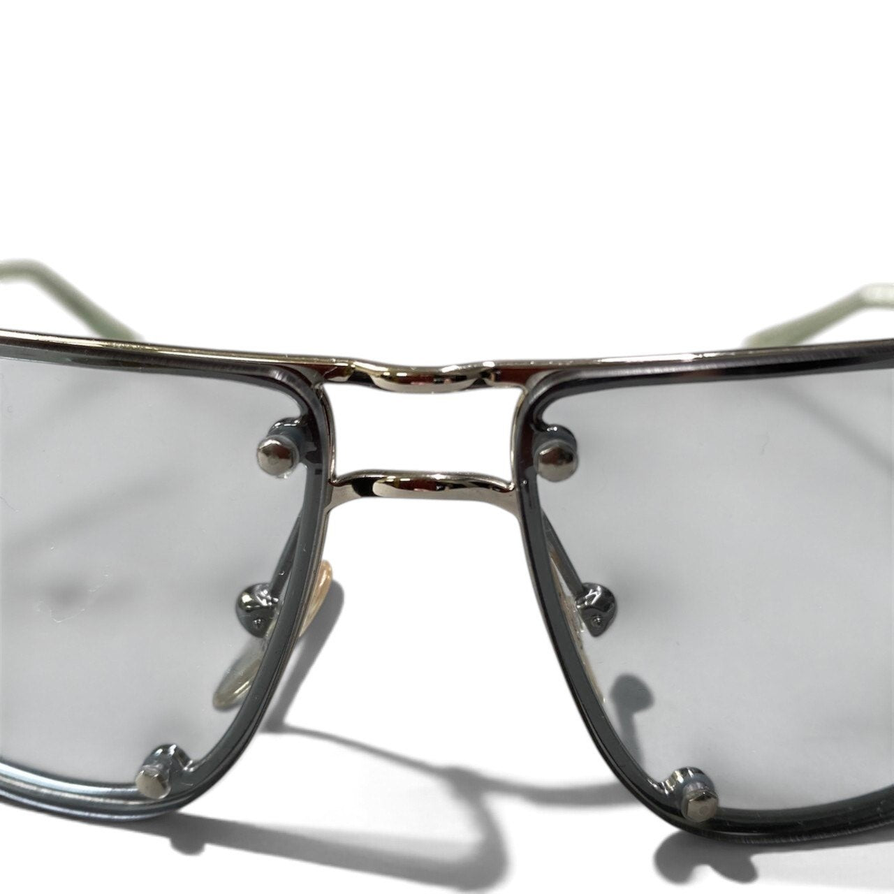 h20 VERSACE ヴェルサーチ サイドレンズサングラス Side-Shield Sunglasses MOD.N23 シルバー クリアブルーt18r