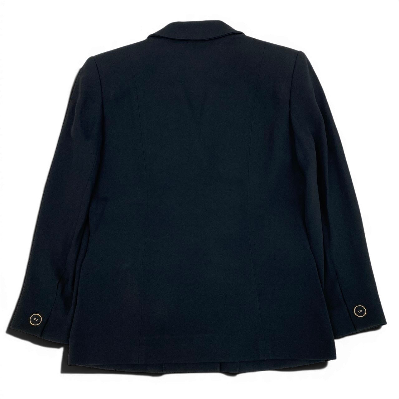 24e14 GIVENCHY ジバンシィ テーラードジャケット ゴールドボタン 羽織 38 ブラック アセテート レーヨン レディースo07t