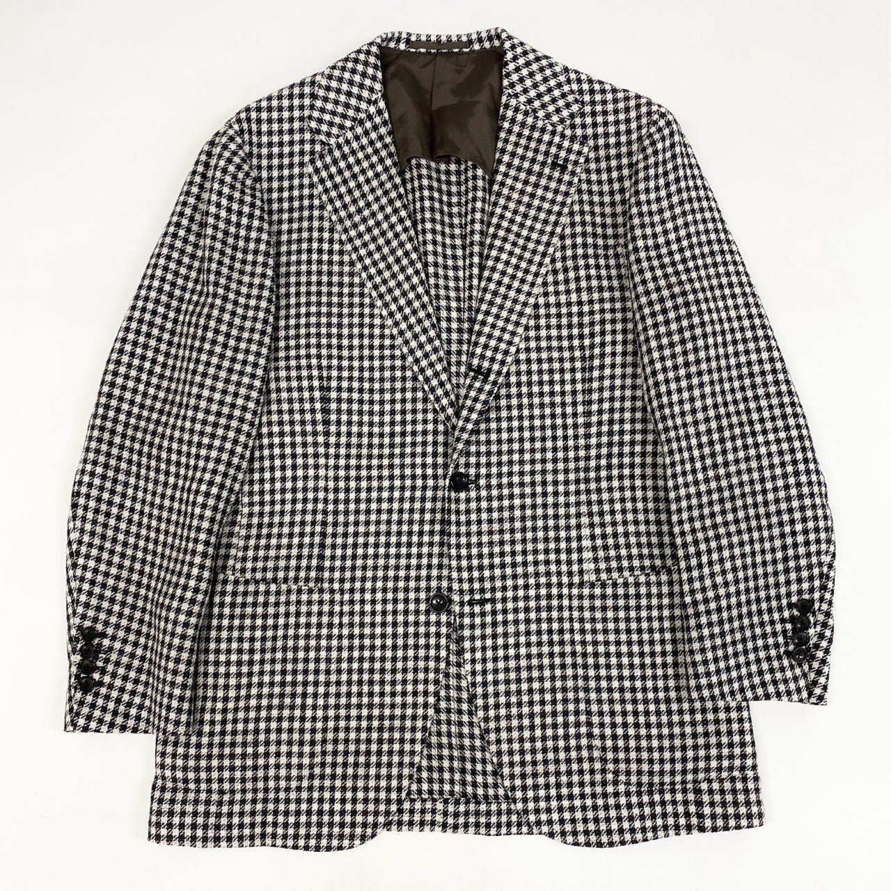 45h26 Brilla per il gusto ブリッラ BEAMS F別注 FERLA ミックスファブリック ハウンドトゥース ジャケット テーラードジャケット ブレザー 大きいサイズ 24-16-0106-015 52 XLサイズ相当 ホワイト ブラック メンズo07t