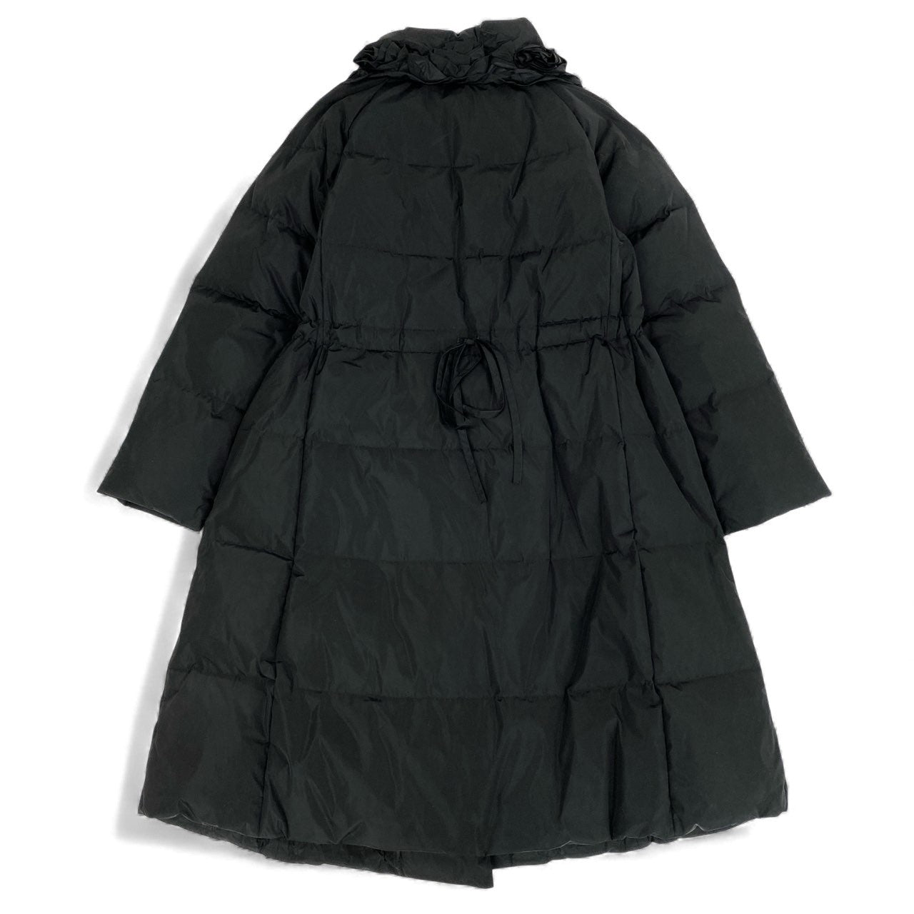 82k28 TOKUKO 1er VOL トクコプルミエヴォル ダウンコート ロングコート 装飾襟 Aライン アウター 9 ブラック レディースu02t