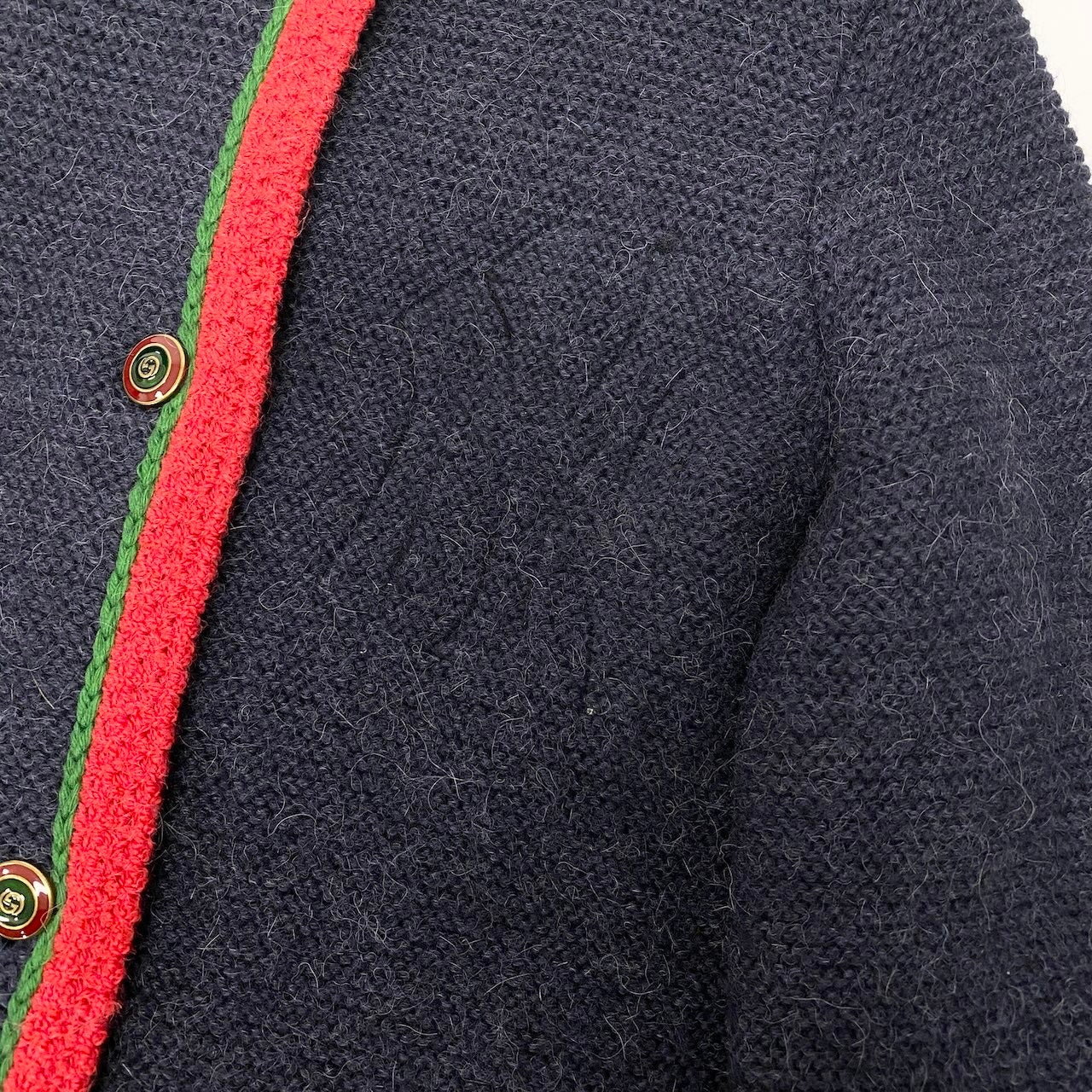 I GUCCI グッチ × NYヤンキース ウールニットロングカーディガン ニットコート インターロッキングGボタン 543419 ネイビー レディース 女性用nu1