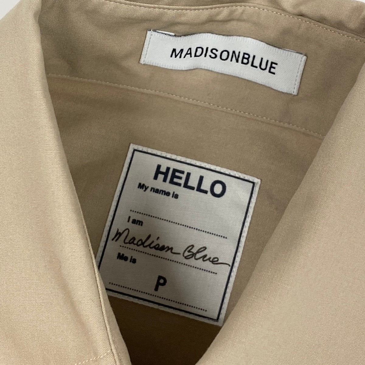12i14 【新品保管品】MADISONBLUE マディソンブルー ロングスリーブシャツ コットンシャツ 日本製 XXSサイズ ベージュ コットン100％ メンズ 男性用u02t
