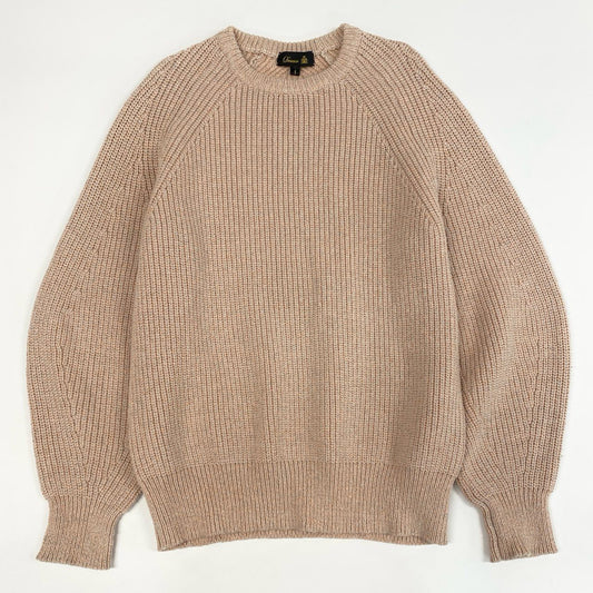 1j27《美品》Drawer ドゥロワー クルーネックプルオーバーニット 7G畦編み ニットセーター 6513-105-0979 1サイズ ピンクベージュ レディースu02t