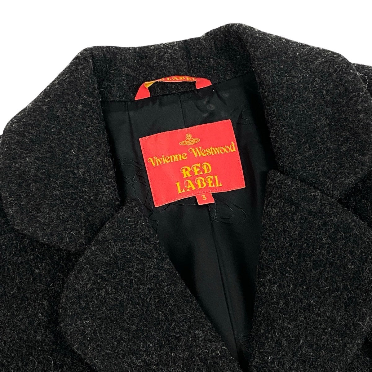 Eg19 Vivienne Westwood RED LABEL ヴィヴィアンウエストウッド レッドレーベル チェスターコート オーブボタン サイズ3 ダークグレー レディースu02t