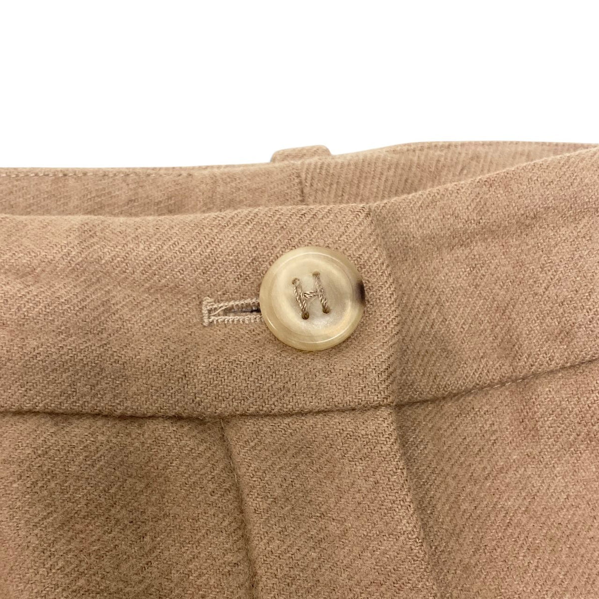 25i27 Hermès エルメス マルジェラ期 スラックスパンツ サイズ40 ベージュ キャメル100％ レディースk02i