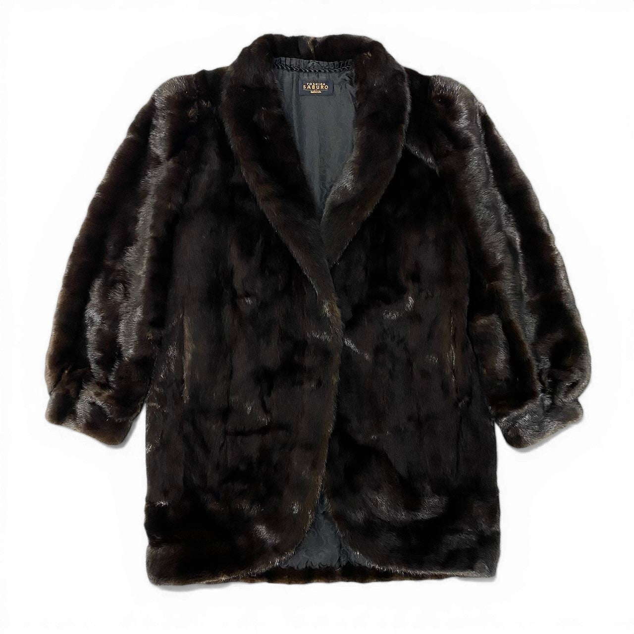 14d13 SAGA MINK サガミンク 金サガ ダークミンク ロングコート サイズF ダークブラウン 最高級本毛皮 Dark Mink Fur Long Coatt18r