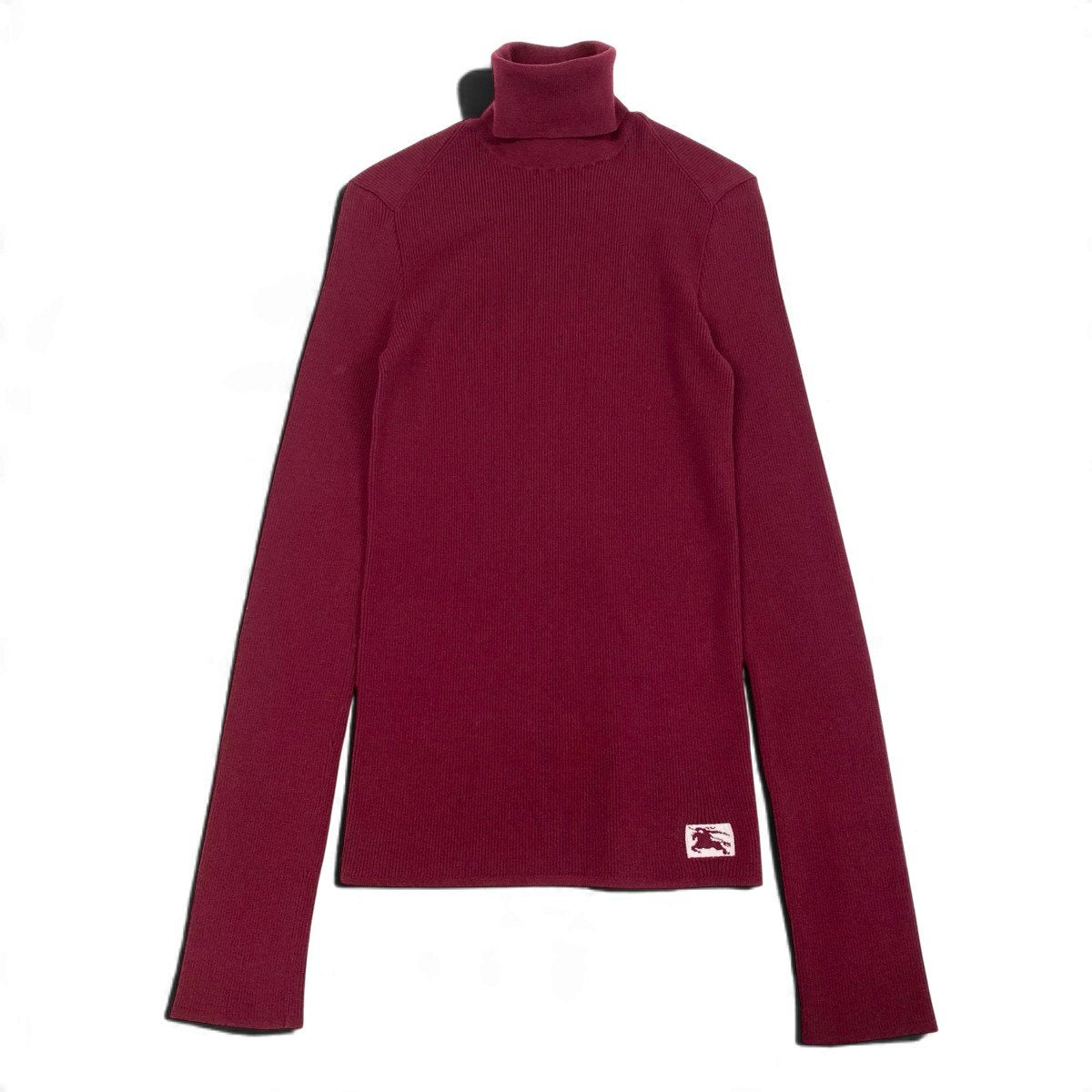 Ij13 【未使用タグ付】 BURBERRY バーバリー EKD ウールブレンド タートルネック セーター リブニット 8077595 サイズS リプル / ボルドー レディースu02t