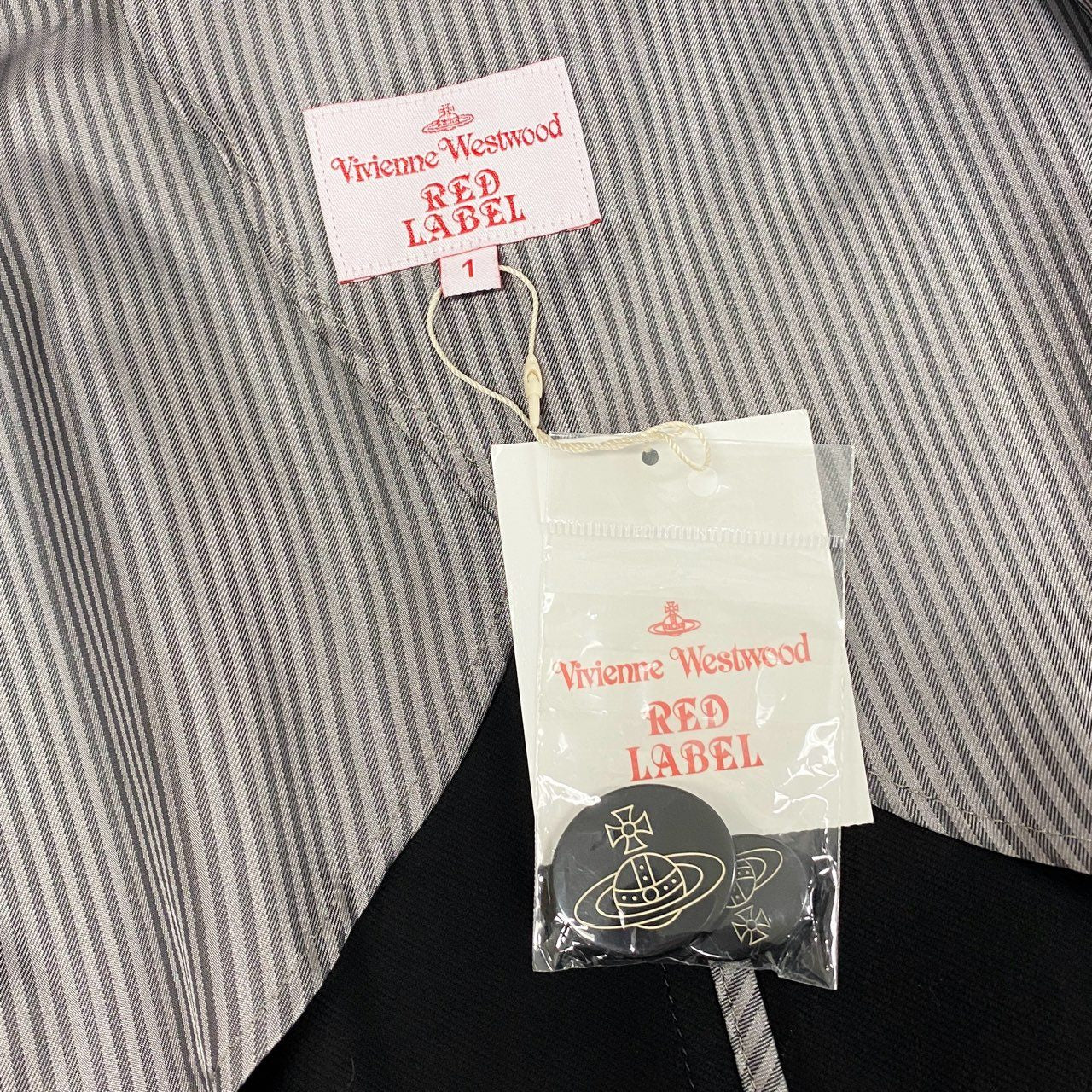 55L23【未使用】Vivienne Westwood Red Label ヴィヴィアンウエストウッド レッドレーベル ラブコート サイズ1 ブラック レディース Aラインコートk02i