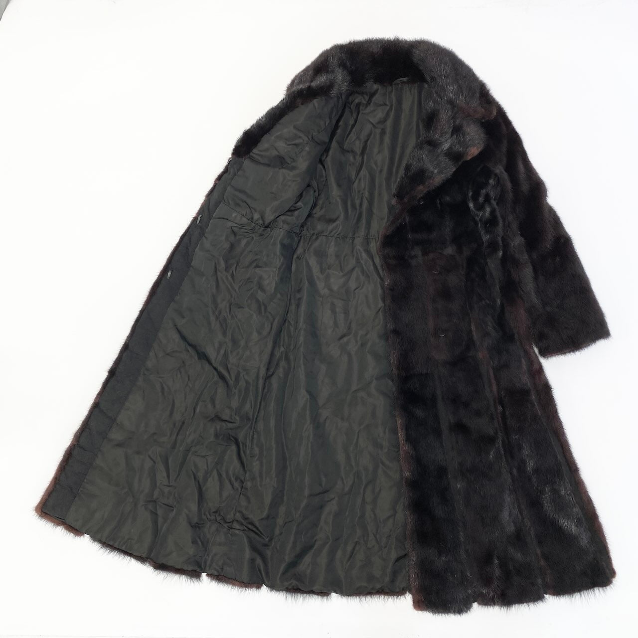 6c21 超ロング 本毛皮 ミンクコート 丈110cm サイズF 赤茶 Mink Fur Super Long Coatt18r