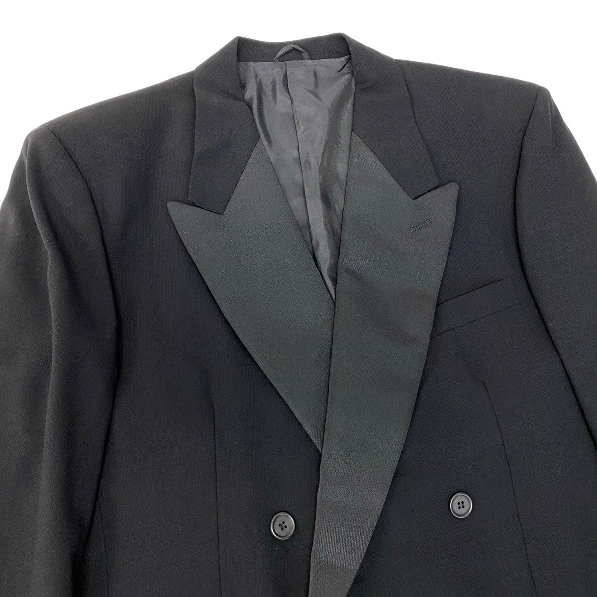 91g27 GIORGIO ARMANI ジョルジオアルマーニ タキシード セットアップスーツ ダブルブレスト サイズ54 ブラック メンズ 紳士服o07t