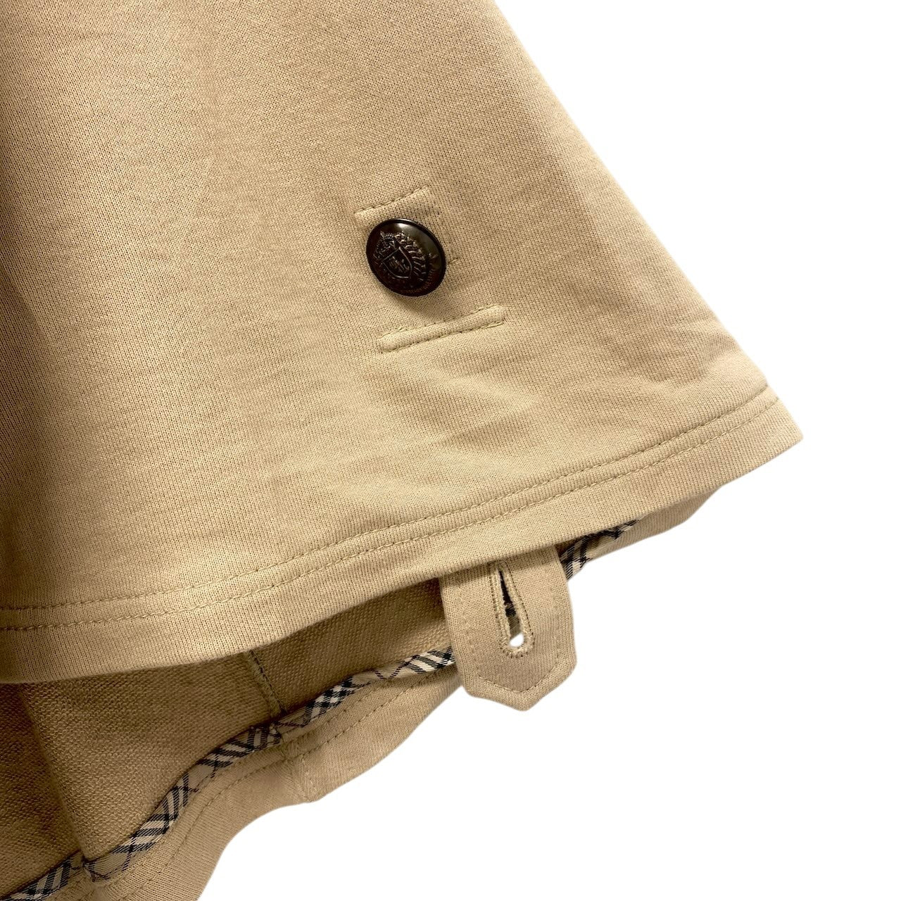 86c31 BURBERRY BLUE LABEL バーバリー ブルーレーベル フード付き コットンポンチョ サイズ38 ベージュ ケープ 日本製t18r
