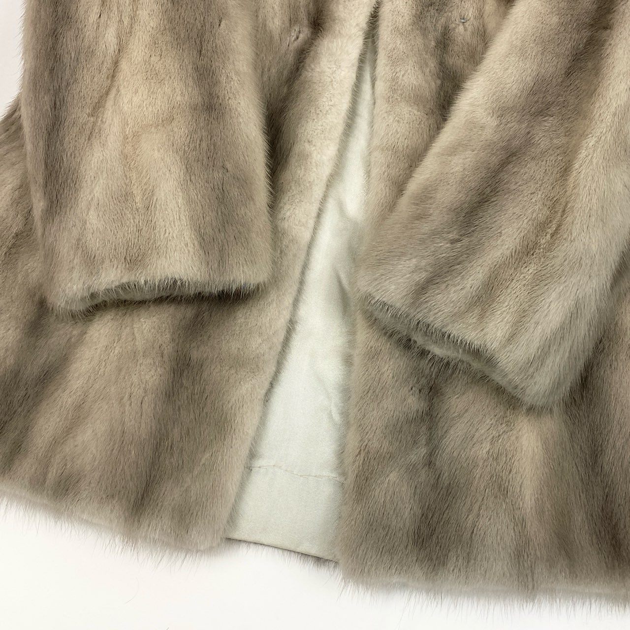 6a21 サファイアミンク ファーコート サイズ9 シルバーグレー 本毛皮 Sapphire Mink Fur Coatt18r