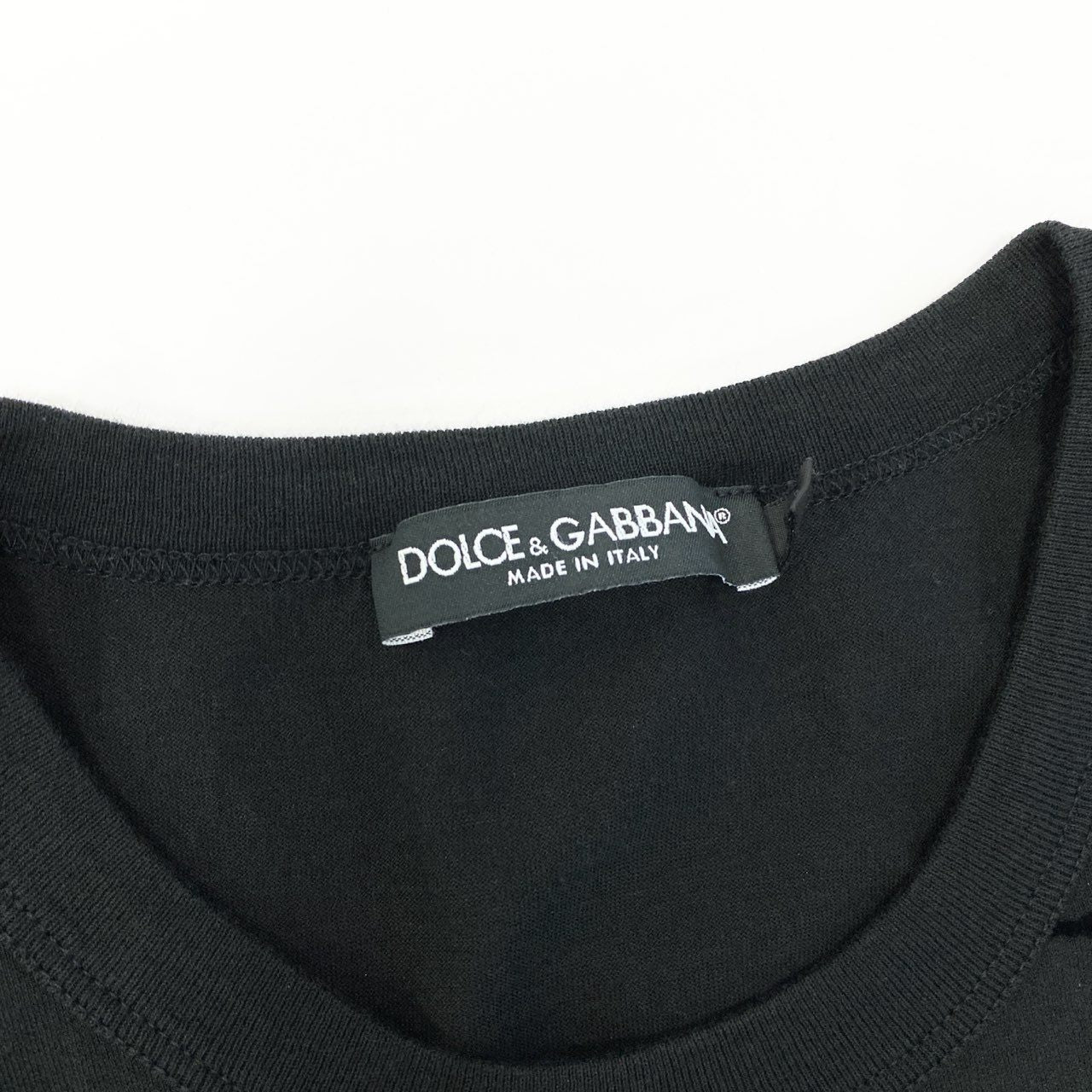 14c3 DOLCE&GABBANA ドルチェアンドガッバーナ 半袖Tシャツ フロックプリント バロック調 トップス G8KBAT/G7SPM 46サイズ ブラック コットン100％ メンズ 男性用o07t