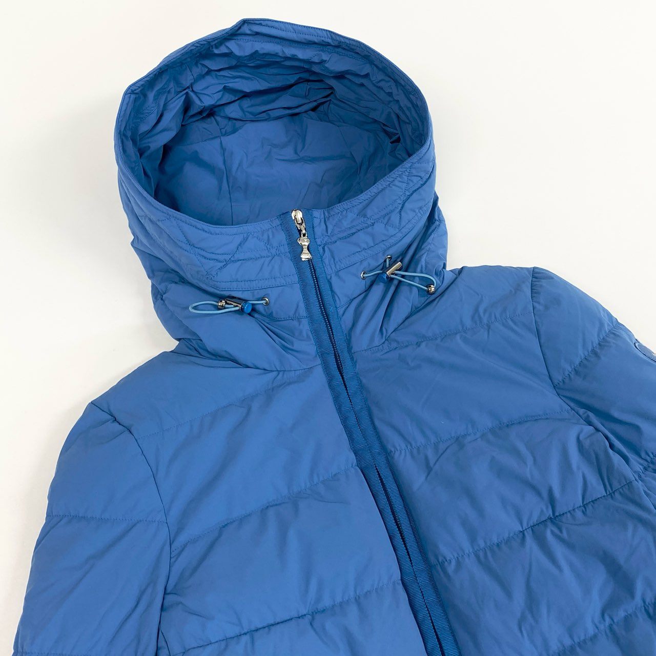 12L15 M‘S GRACY エムズグレイシー ペプラムショートダウンジャケット ショート丈 アウター 38 ブルー レディースk02i