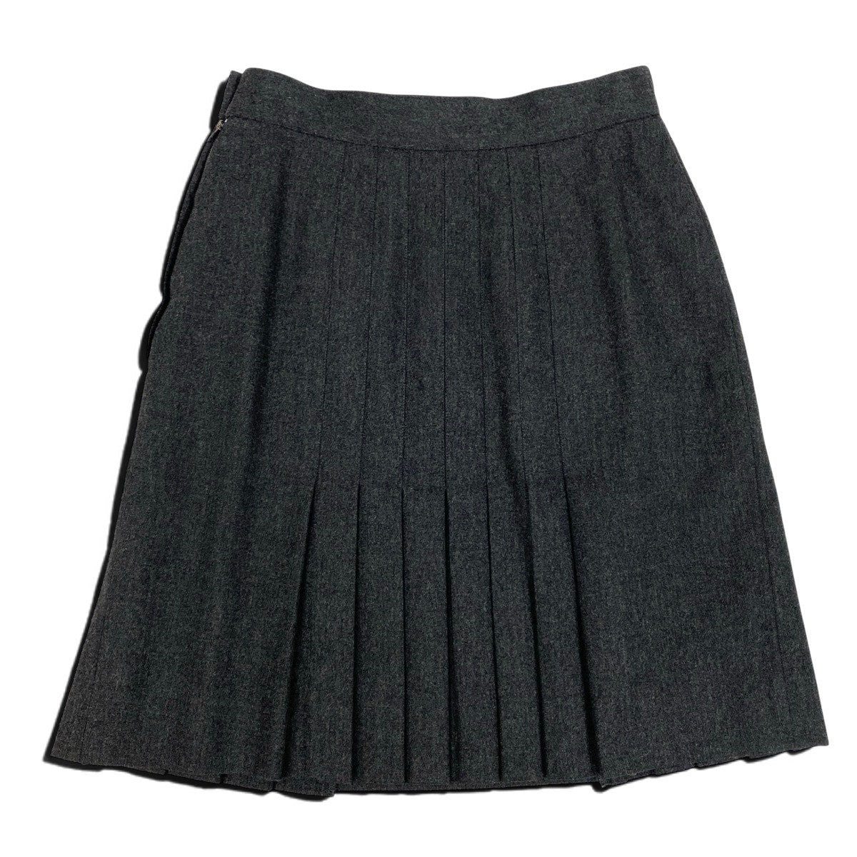 Ch11 CHANEL 1994AW プリーツスカート ミニスカート 38サイズ グレー ウール100％ レディース 女性用k02i