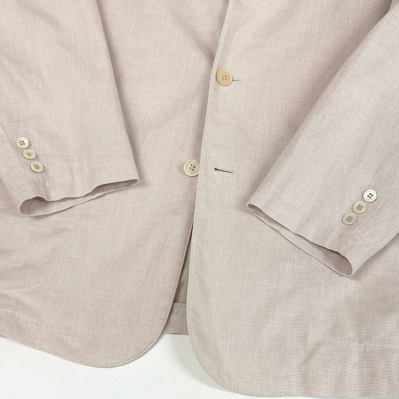 37L22 Papas パパス テーラージャケット サマージャケット 48 ピンク コットンリネン メンズ 紳士服u02t