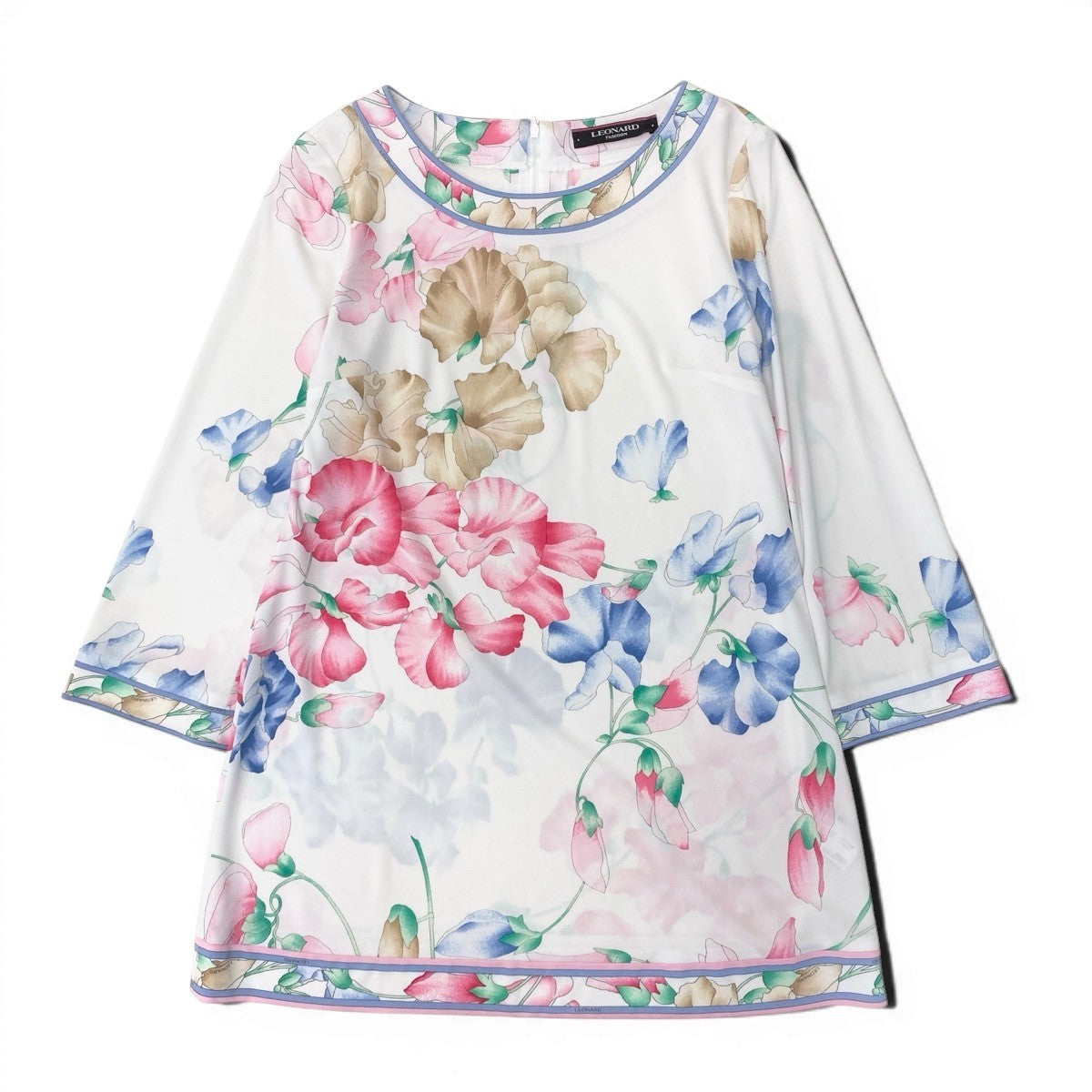 59f17 LEONARD レオナール チュニックカットソー チュニックワンピース 花柄プリント 0179224 36サイズ マルチカラー レディース 女性用u02t