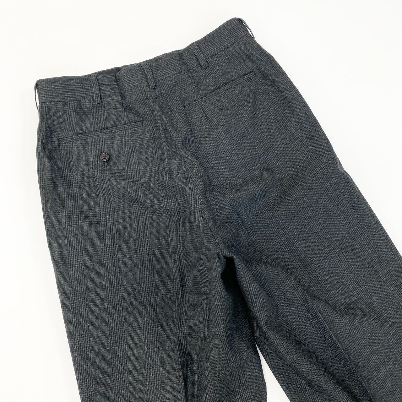 6k1 COMME des GARCONS HOMME コムデギャルソンオム 田中オム セットアップスーツ シングル 2B グレンチェック テーラードジャケット タックパンツ フォーマル AD1992  M グレー ウール100％o07t