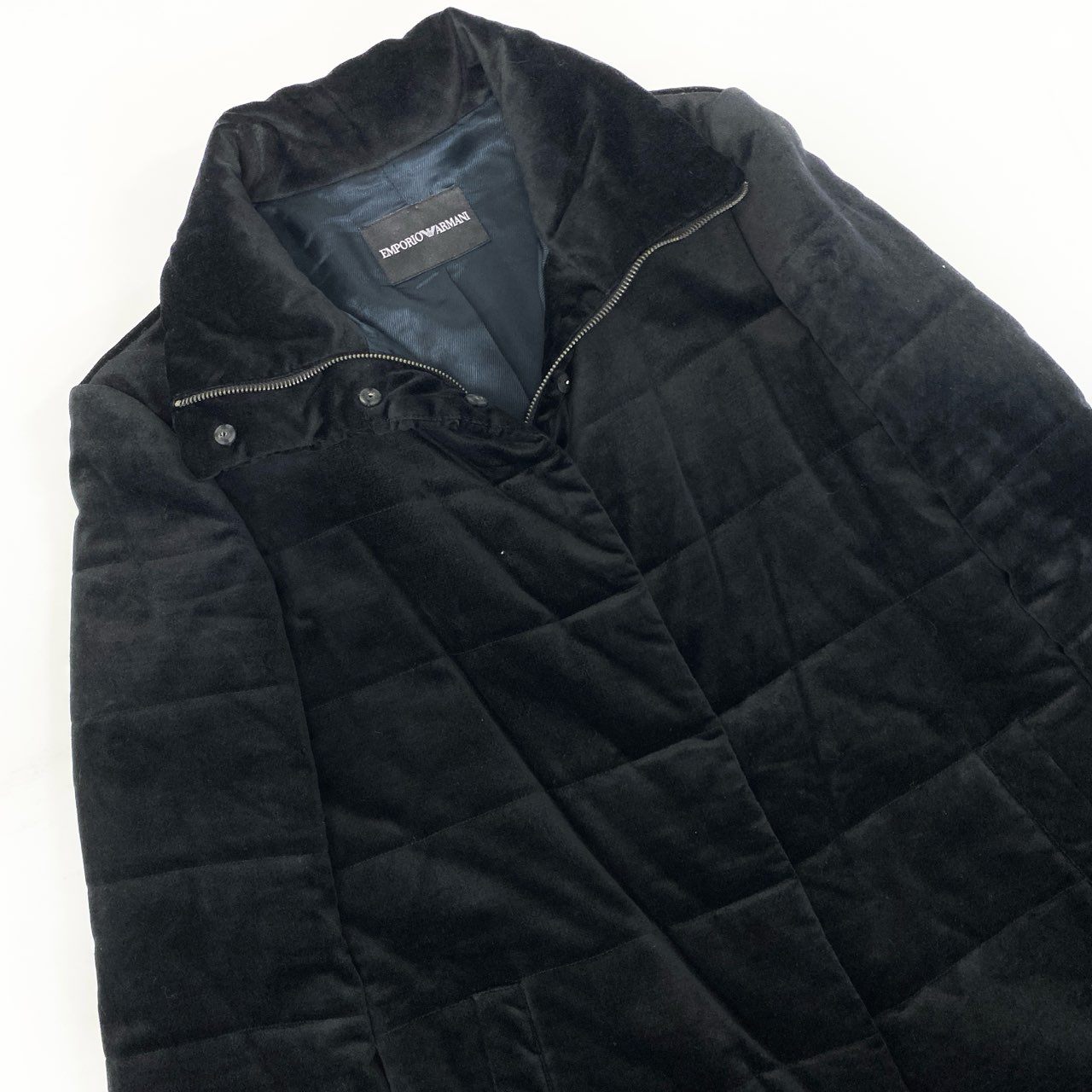 38k16 EMPORIO ARMANI エンポリオアルマーニ ハイネック ロングコート アウター  38 ブラック 画像参照 レディースo07t