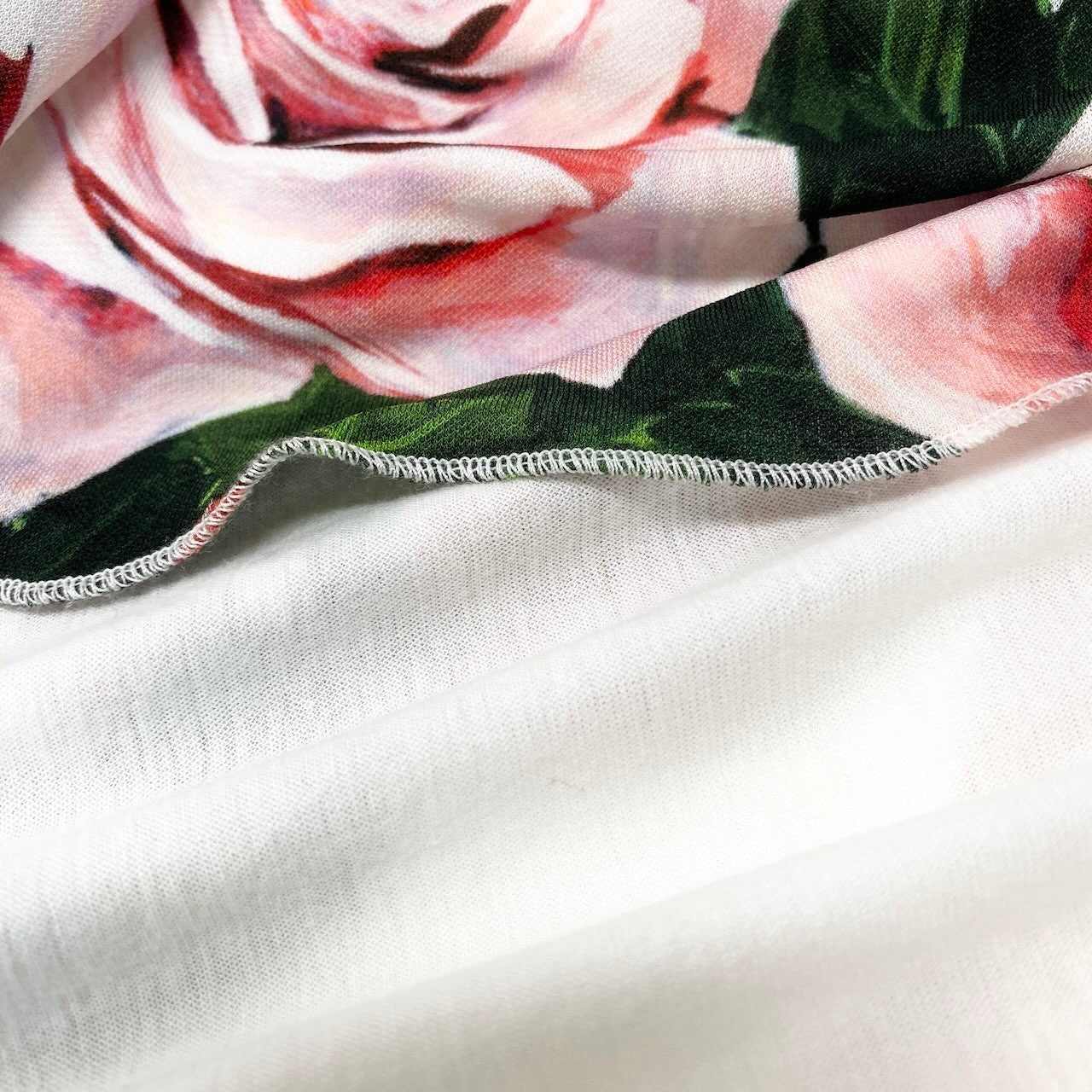 80e1 DOLCE&GABBANA ドルチェアンドガッバーナ フラワープリント ワンピース フレアワンピース バラ柄 薔薇 9/10 ホワイト キッズ 女の子u02t