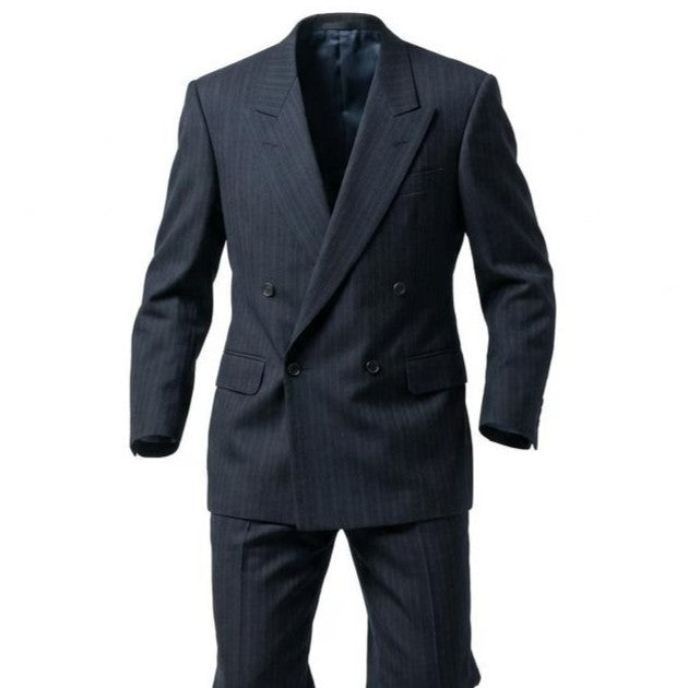 54l28 Burberrys バーバリーズ スーツセットアップ テーラードジャケット スラックスパンツ ストライプ 94-84-165 AB4 ネイビー ウール100％ メンズ 男性用o07t