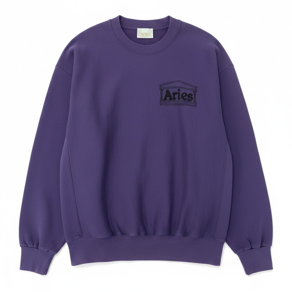 70g1 【未使用タグ付】 Aries アリーズ 2023AW Premium Tenple Sweatshirt スウェットトレーナー サイズL パープル コットン100％ ユニセックス 男女兼用u02t