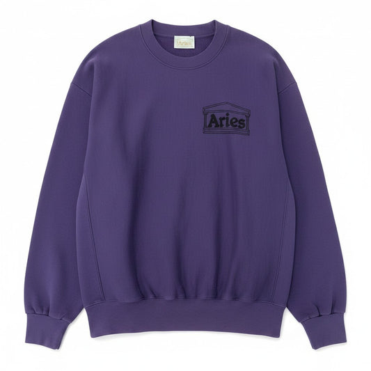 70g1 【未使用タグ付】 Aries アリーズ 2023AW Premium Tenple Sweatshirt スウェットトレーナー サイズL パープル コットン100％ ユニセックス 男女兼用u02t