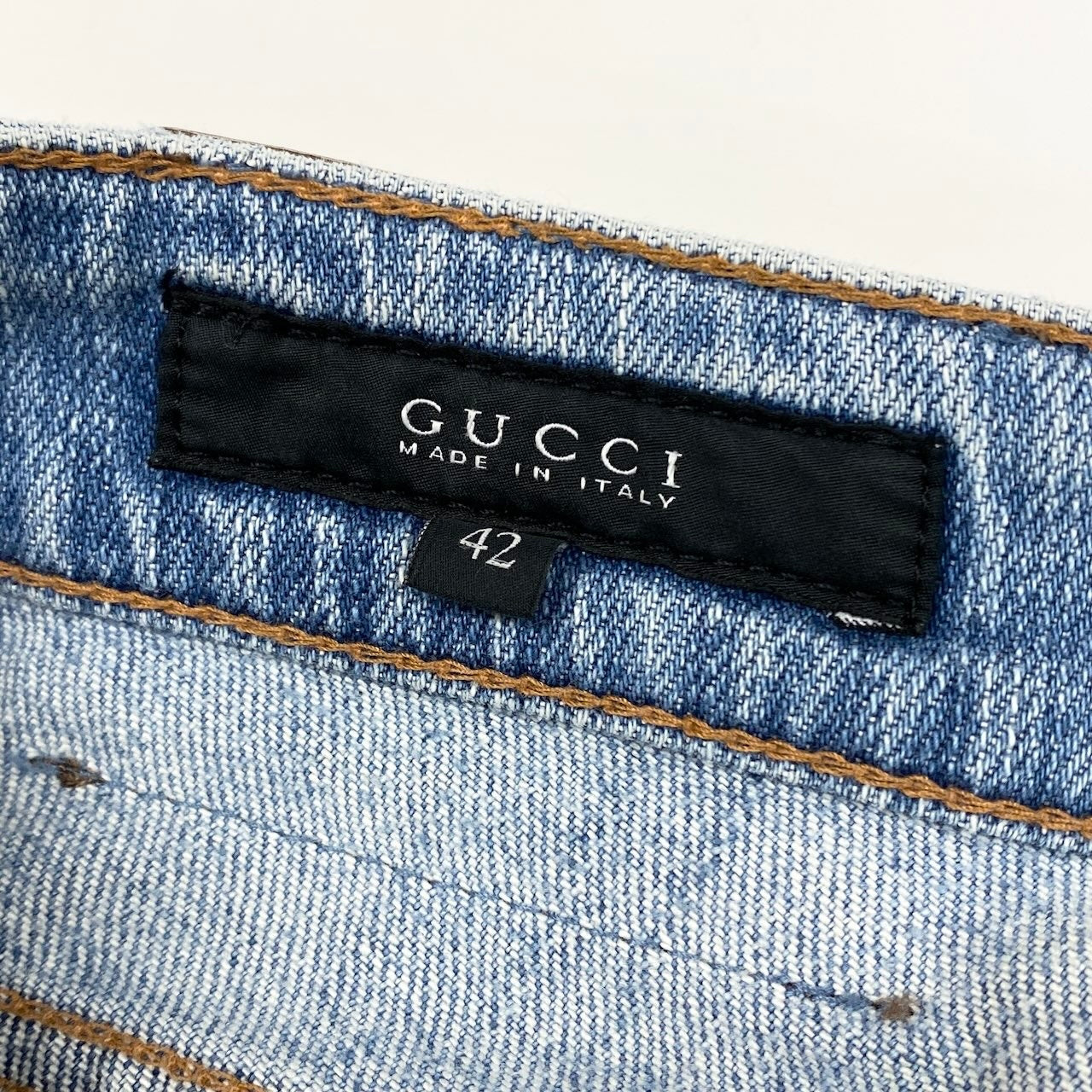 Ie7 GUCCI グッチ トムフォード期 花柄刺繍 デニムパンツ Tom Ford Floral Embroidery Denim Pants サイズ42 インディゴブルーt18r