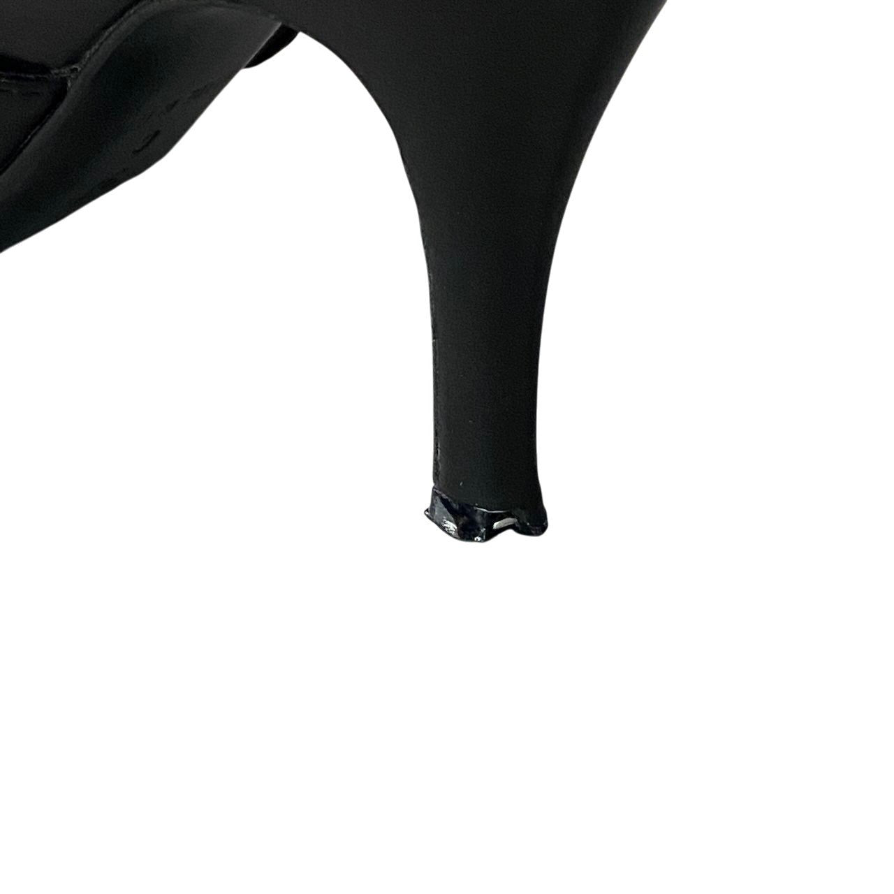 e13 CHANEL シャネル ココマーク CCベルト レザーパンプス Coco Belt Leather Pumps サイズ37 ブラック シューズ イタリア製t18r