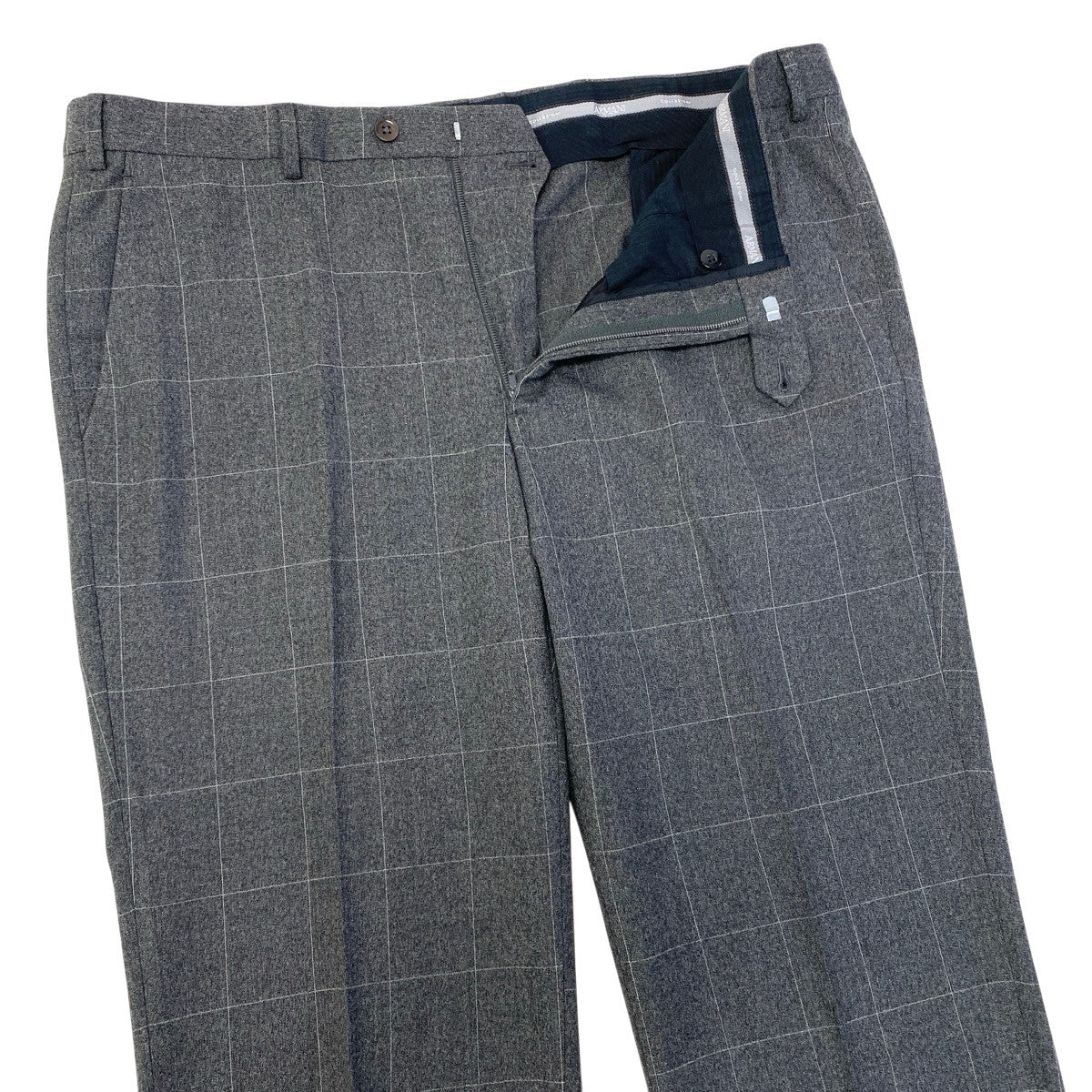 84f18 ARMANI COLLEZIONI アルマーニコレッツォーニ チェック柄 スーツ セットアップ サイズ56 グレー フォーマル ビジネスt18r