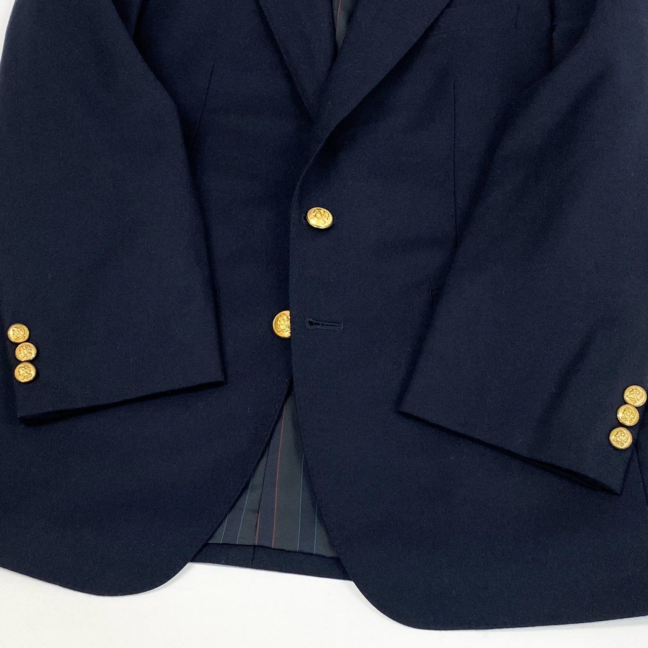 36L10《美品》 KENT＆CURWEN ケントアンドカーウェン 紺ブレザー 金ボタン テーラードジャケット 90A4 ネイビー ウール メンズ 男性用u02t