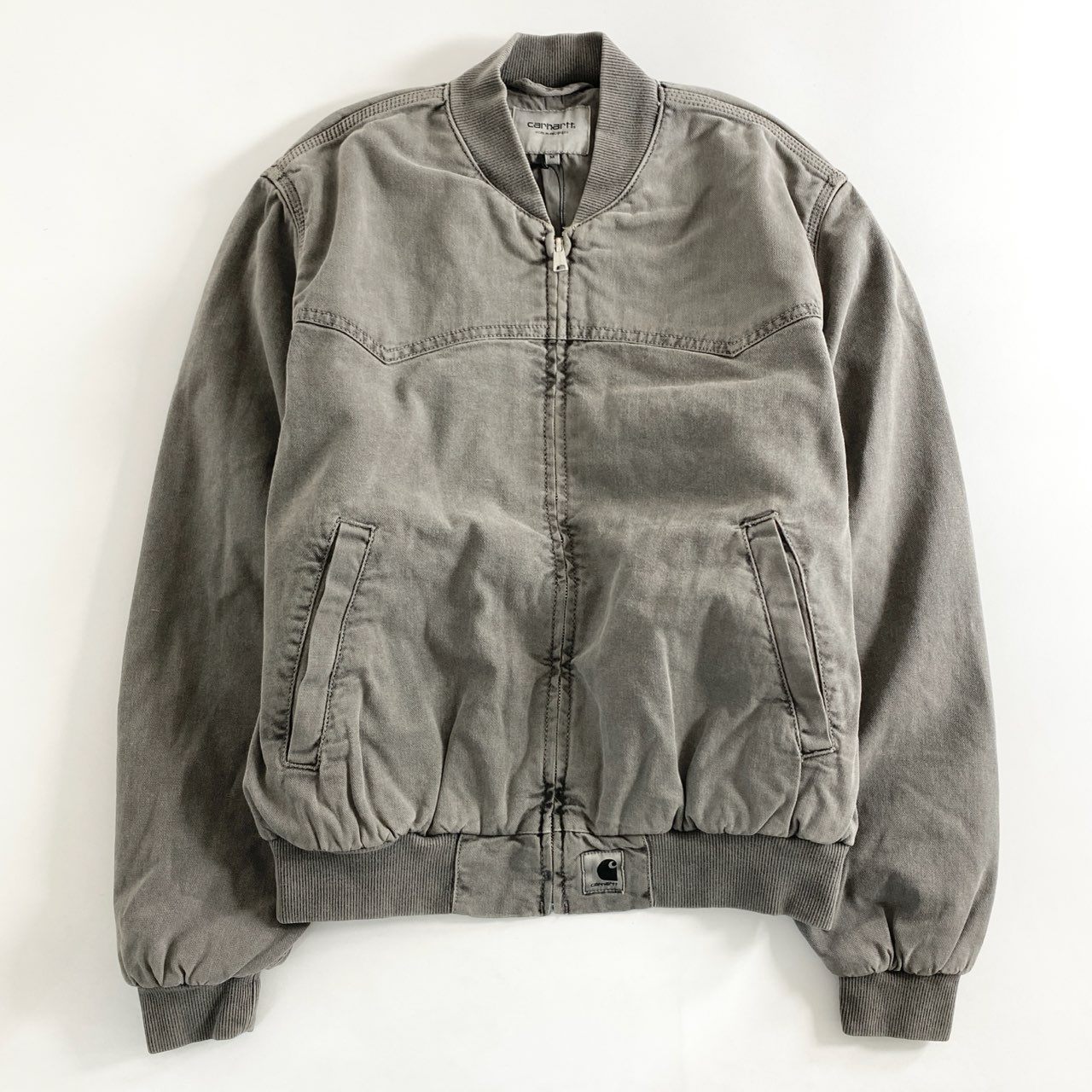 57e12 《未使用保管品》 タグ付 Carhartt WIP カーハート ダブルアイピ― SANTA FE BOMBER サンタフェボンバー ジャケット ブルゾン I030284 Mサイズ ブラック グレー コットン