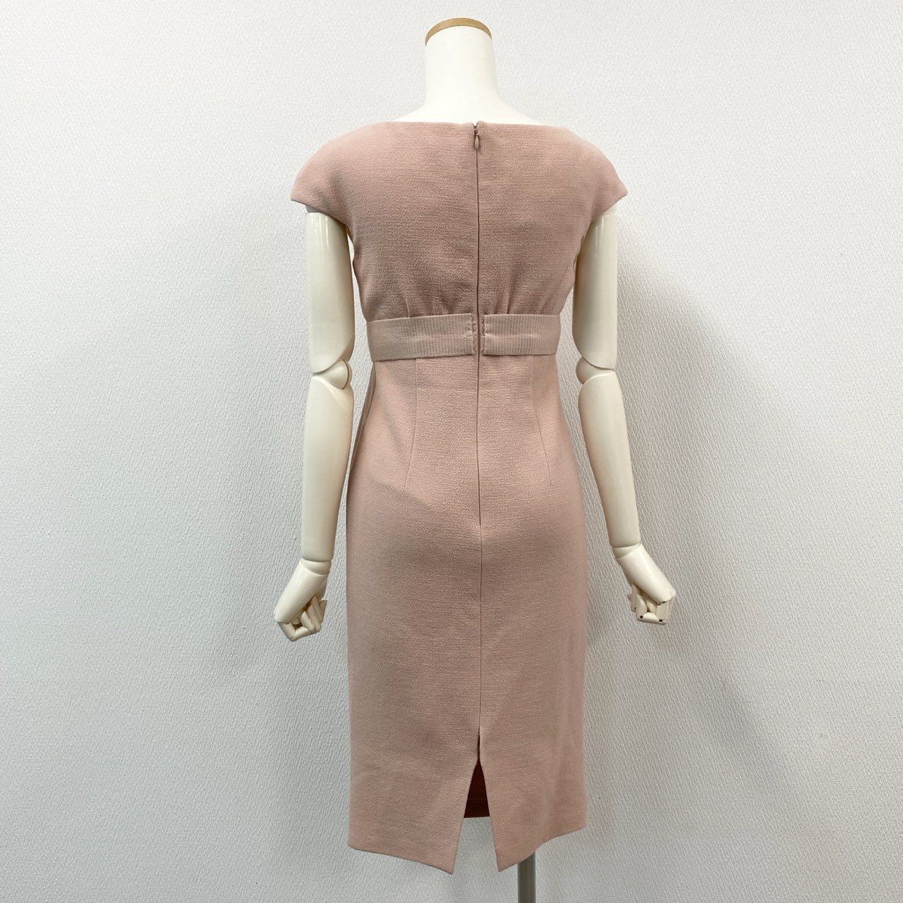 78i11 Giambattista Valli ジャンバティスタヴァリ ノースリーブワンピース ロングワンピース ウエストリボン サイズ38 ピンク ウール レディースu02t