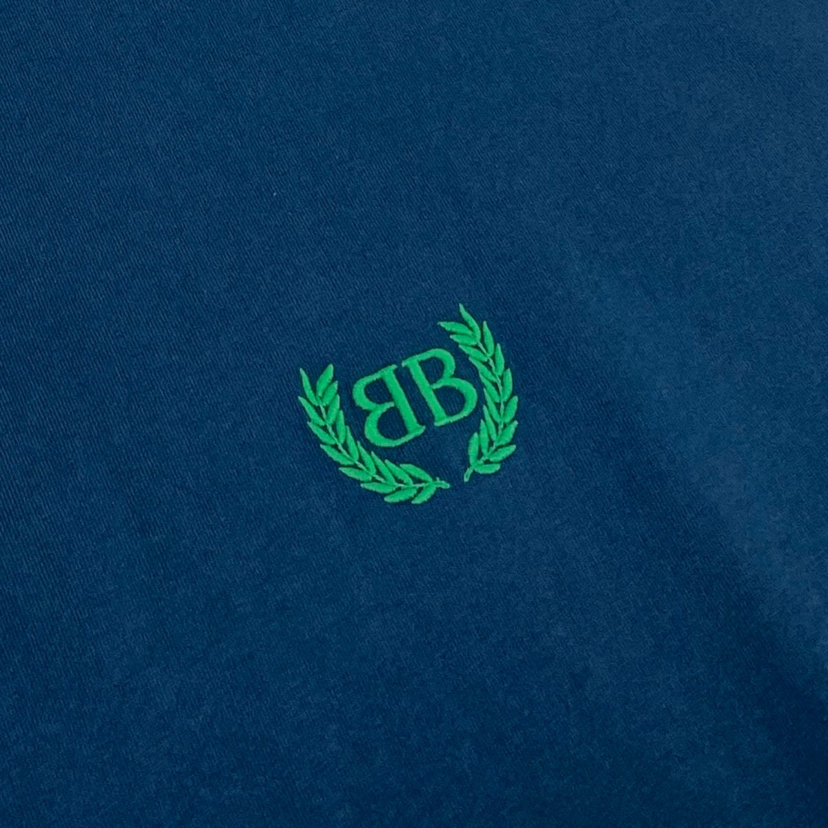 i19 BALENCIAGA BBローレル刺繍 Tシャツ  Mサイズ ブルー コットン100％ ユニセックス レディース メンズu02t