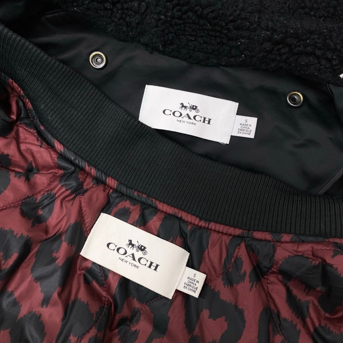 52h18 COACH コーチ フーデット ダウンコート アウター ライナー付 サイズS ブラック レディースu02t